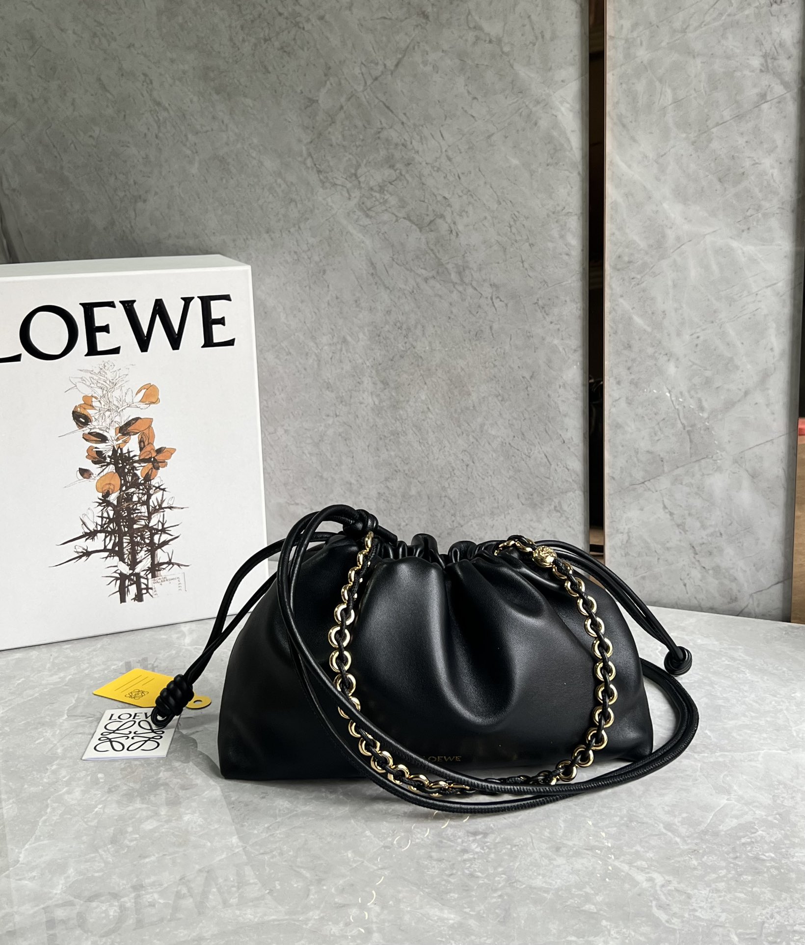 Loewe Medium Flamenco Purse in Mellow Nappa Lambskin Black